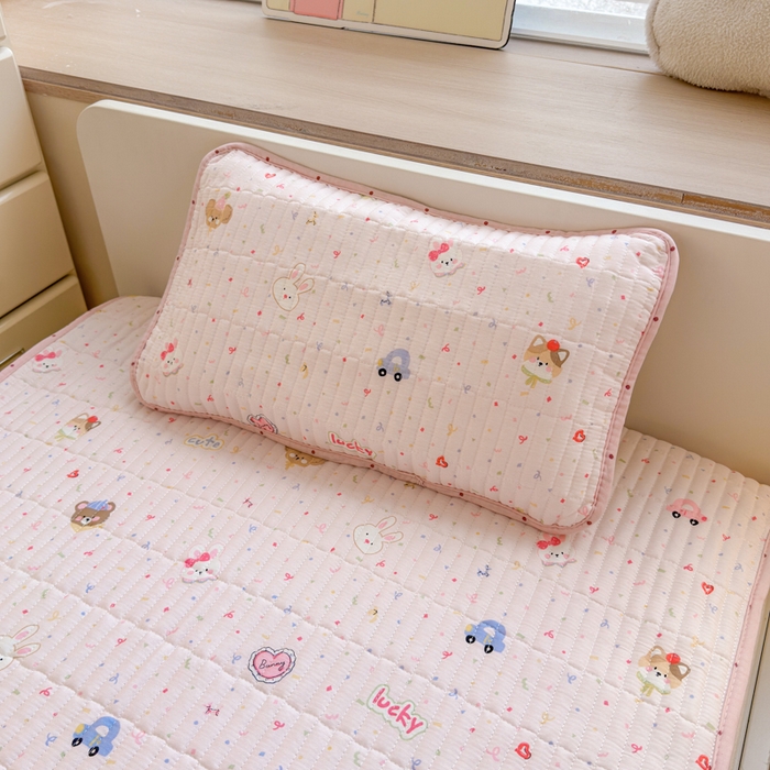 91家纺网 家纺一手货源 找家纺 禧缘家纺（原梦想家） 2026新款母婴级儿童全棉夹棉枕套 粉色童年