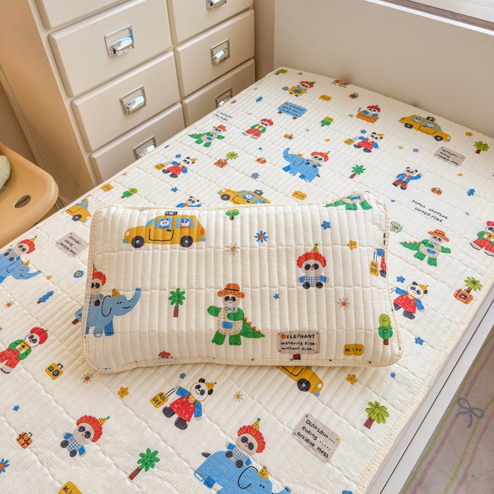 禧缘家纺（原梦想家） 2026新款母婴级儿童全棉夹棉枕套 淘气熊猫