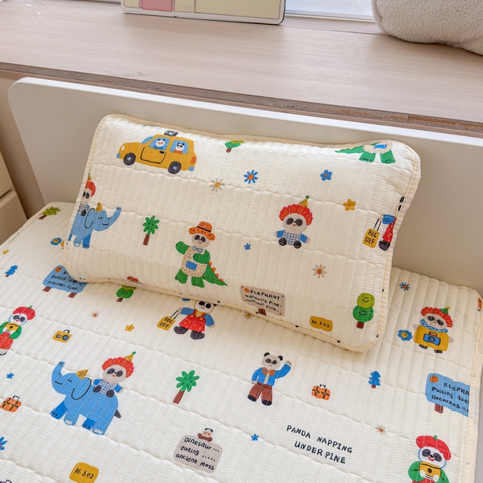 91家纺网 家纺一手货源 找家纺 禧缘家纺（原梦想家） 2026新款母婴级儿童全棉夹棉枕套 淘气熊猫