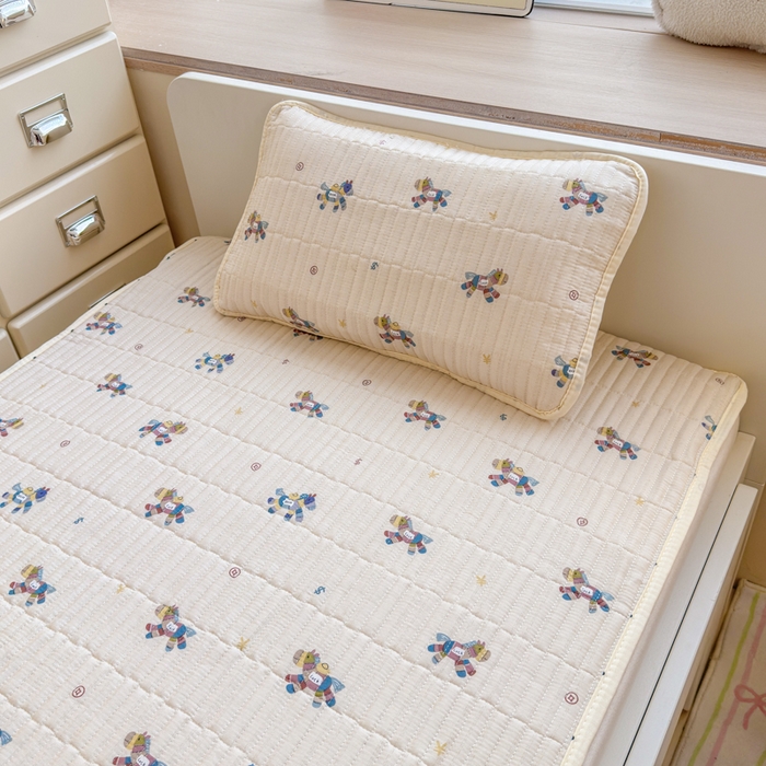 91家纺网 家纺一手货源 找家纺 禧缘家纺（原梦想家） 2026新款母婴级儿童全棉夹棉枕套 跳跳马