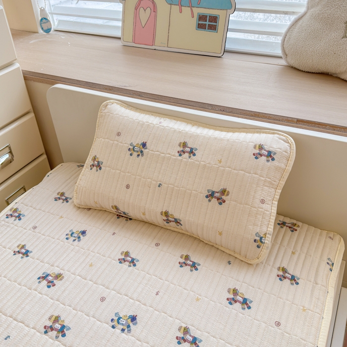 91家纺网 家纺一手货源 找家纺 禧缘家纺（原梦想家） 2026新款母婴级儿童全棉夹棉枕套 跳跳马