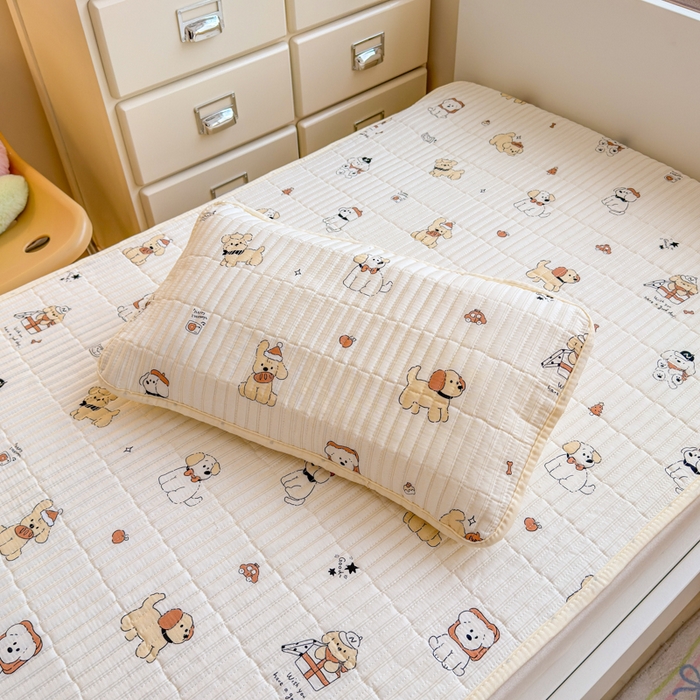 禧缘家纺（原梦想家） 2026新款母婴级儿童全棉夹棉枕套 芝士小狗