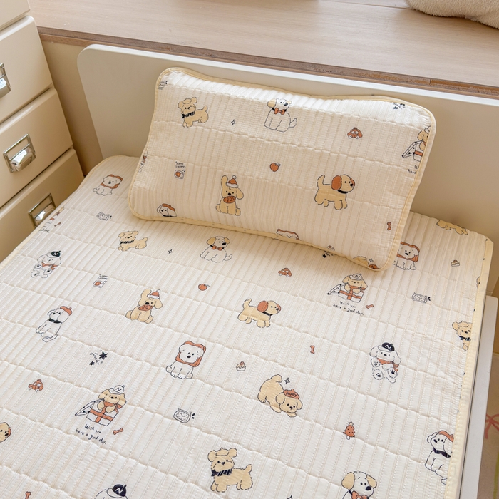 91家纺网 家纺一手货源 找家纺 禧缘家纺（原梦想家） 2026新款母婴级儿童全棉夹棉枕套 芝士小狗