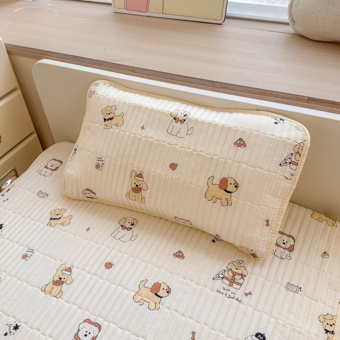 91家纺网 家纺一手货源 找家纺 禧缘家纺（原梦想家） 2026新款母婴级儿童全棉夹棉枕套 芝士小狗