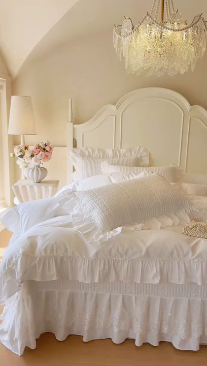 91家纺网 家纺一手货源 找家纺 瑞宝 2026新款全棉水洗棉床盖四件套-初夏 严格控价。利润不低于90 除平台优惠券 奶油白