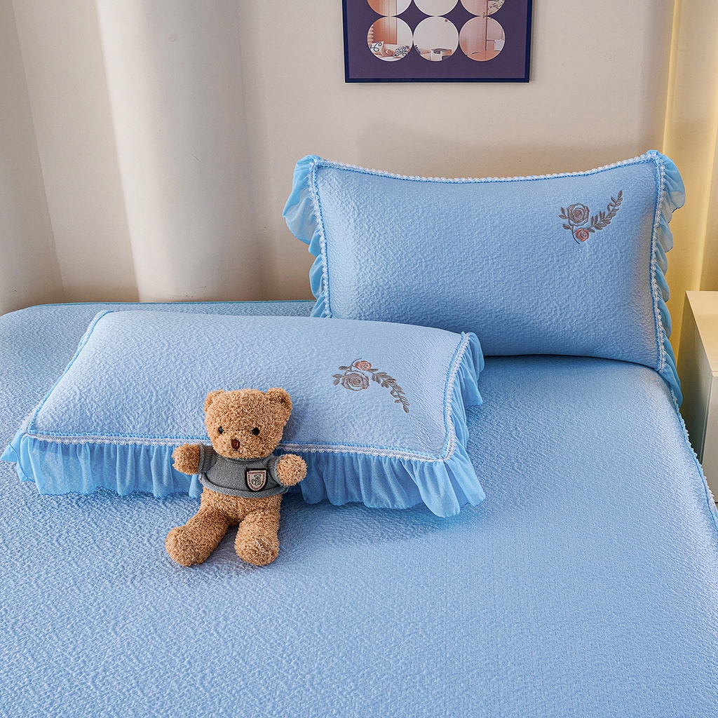 91家纺网 家纺一手货源 找家纺 （总）青雅席业 2026新款A类凉感豆豆席-床裙款-闭月羞花系列