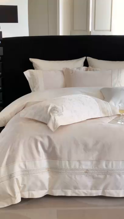 91家纺网 家纺一手货源 找家纺 （总）馨蕊家居 2026春夏新品100S高定高精密刺绣系列--芸蔓