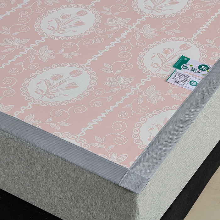 91家纺网 家纺一手货源 找家纺 薇梦蚊帐 2026新款提花宽边冰丝凉感软席 郁金香-粉