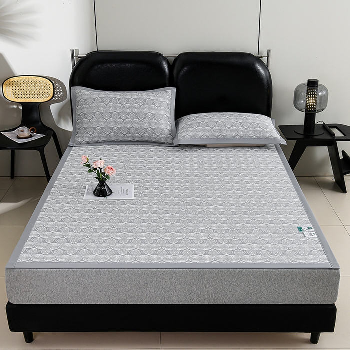 91家纺网 家纺一手货源 找家纺 薇梦蚊帐 2026新款提花宽边冰丝凉感软席 云锦-灰