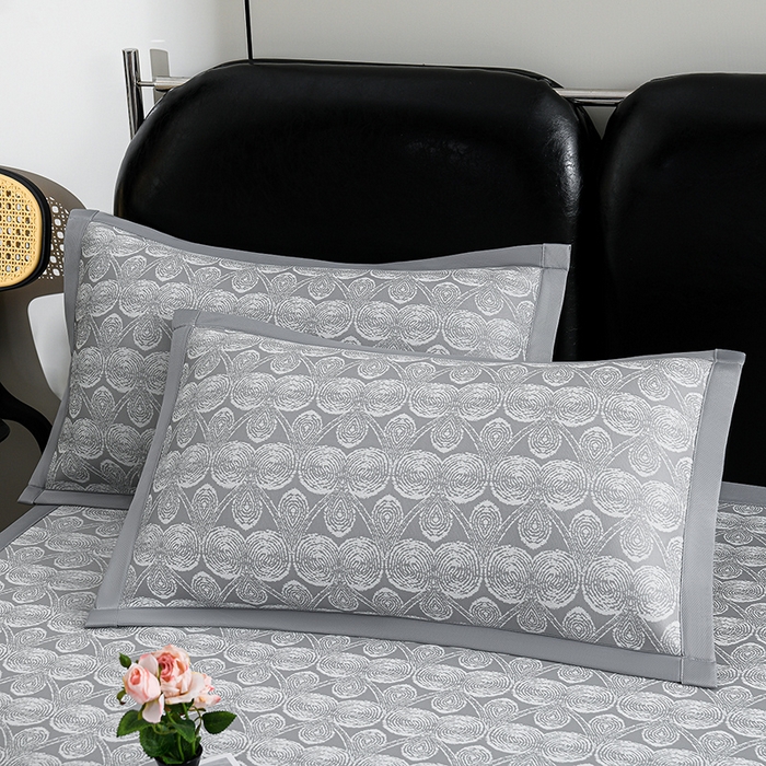 91家纺网 家纺一手货源 找家纺 薇梦蚊帐 2026新款提花宽边冰丝凉感软席 云锦-灰