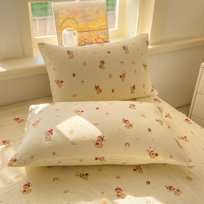 91家纺网 家纺一手货源 找家纺 （总）晓时候 2026新款A类云感双层纱床单三件套单品单件床单