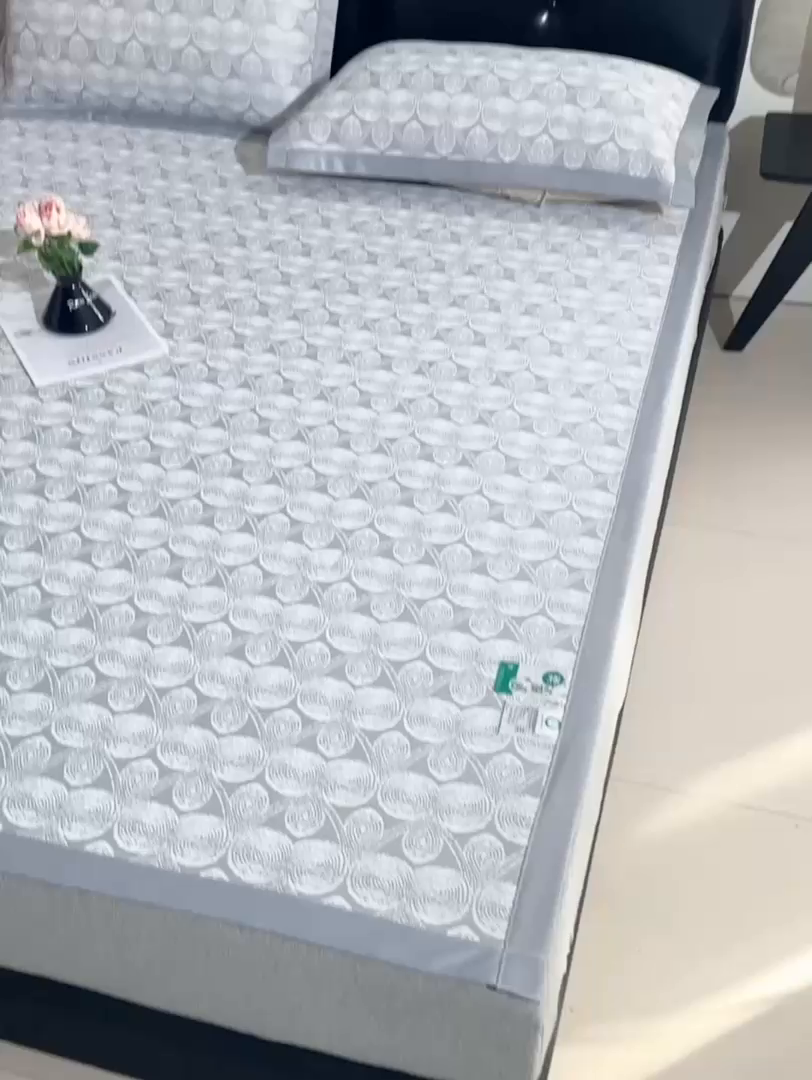 91家纺网 家纺一手货源 找家纺 薇梦蚊帐 2026新款提花宽边冰丝凉感软席 云锦-灰