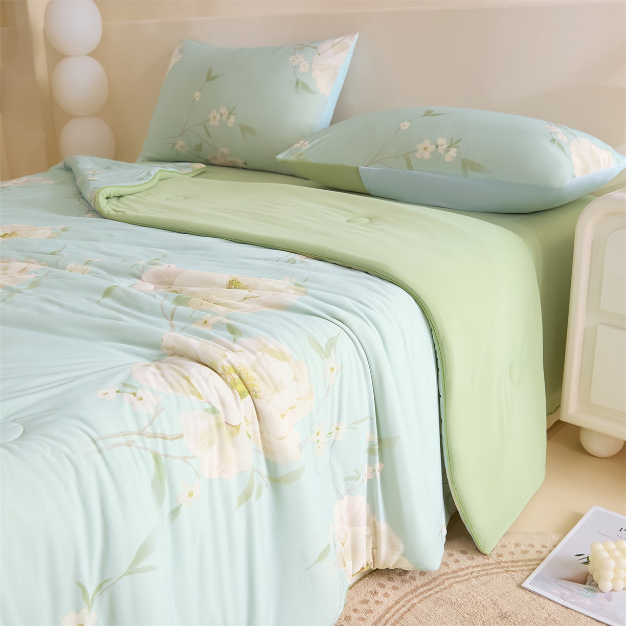 91家纺网 家纺一手货源 找家纺 （总）恬思语家纺 2026春夏新品印花凉感丝大豆夏被夏凉被空调被