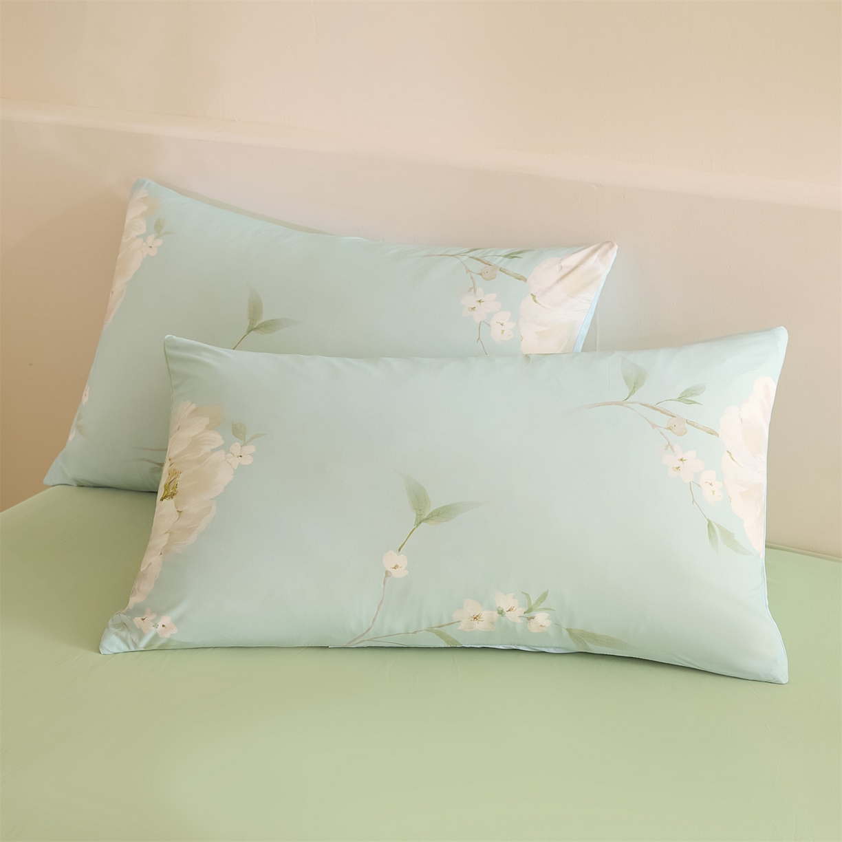 91家纺网 家纺一手货源 找家纺 恬思语家纺 2026春夏新品印花凉感丝大豆夏被夏凉被空调被 花舞-绿