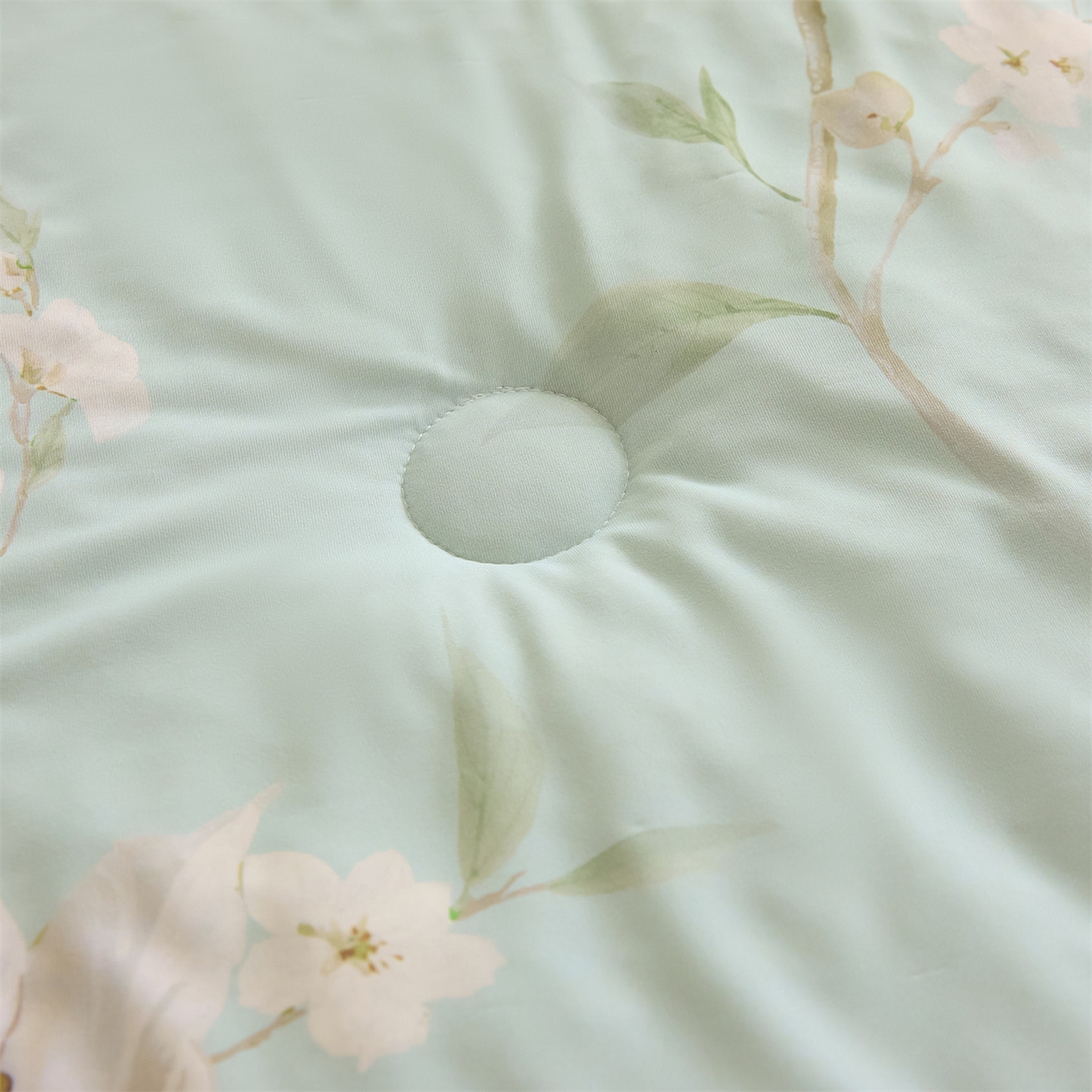 91家纺网 家纺一手货源 找家纺 恬思语家纺 2026春夏新品印花凉感丝大豆夏被夏凉被空调被 花舞-绿