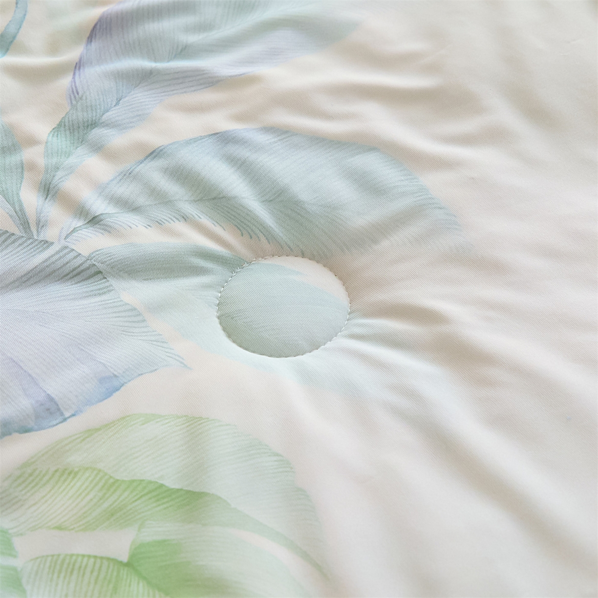 91家纺网 家纺一手货源 找家纺 恬思语家纺 2026春夏新品印花凉感丝大豆夏被夏凉被空调被 栖染-绿