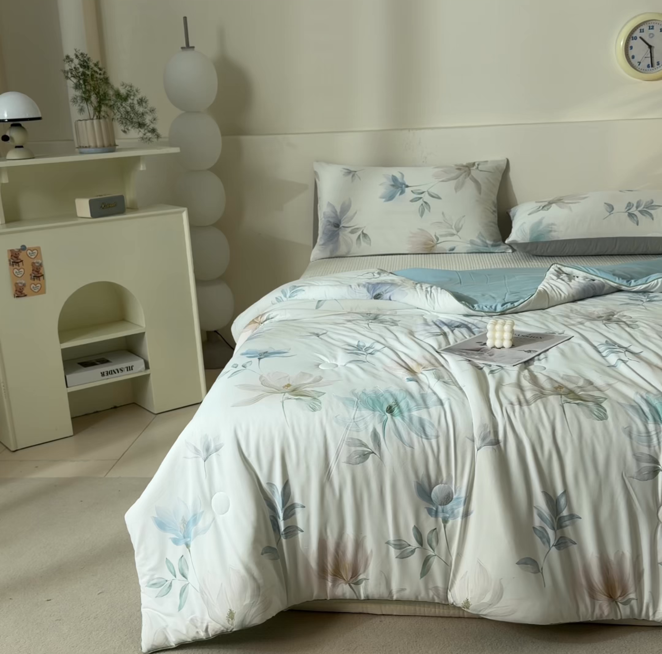 91家纺网 家纺一手货源 找家纺 恬思语家纺 2026春夏新品印花凉感丝大豆夏被夏凉被空调被 锦云-米