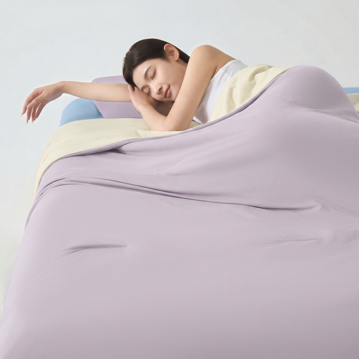 91家纺网 家纺一手货源 找家纺 恒科家纺 2026春夏新款某朵同款质量夏季双感深睡被夏被夏凉被pro3.0（含包装） 雾凇紫粉