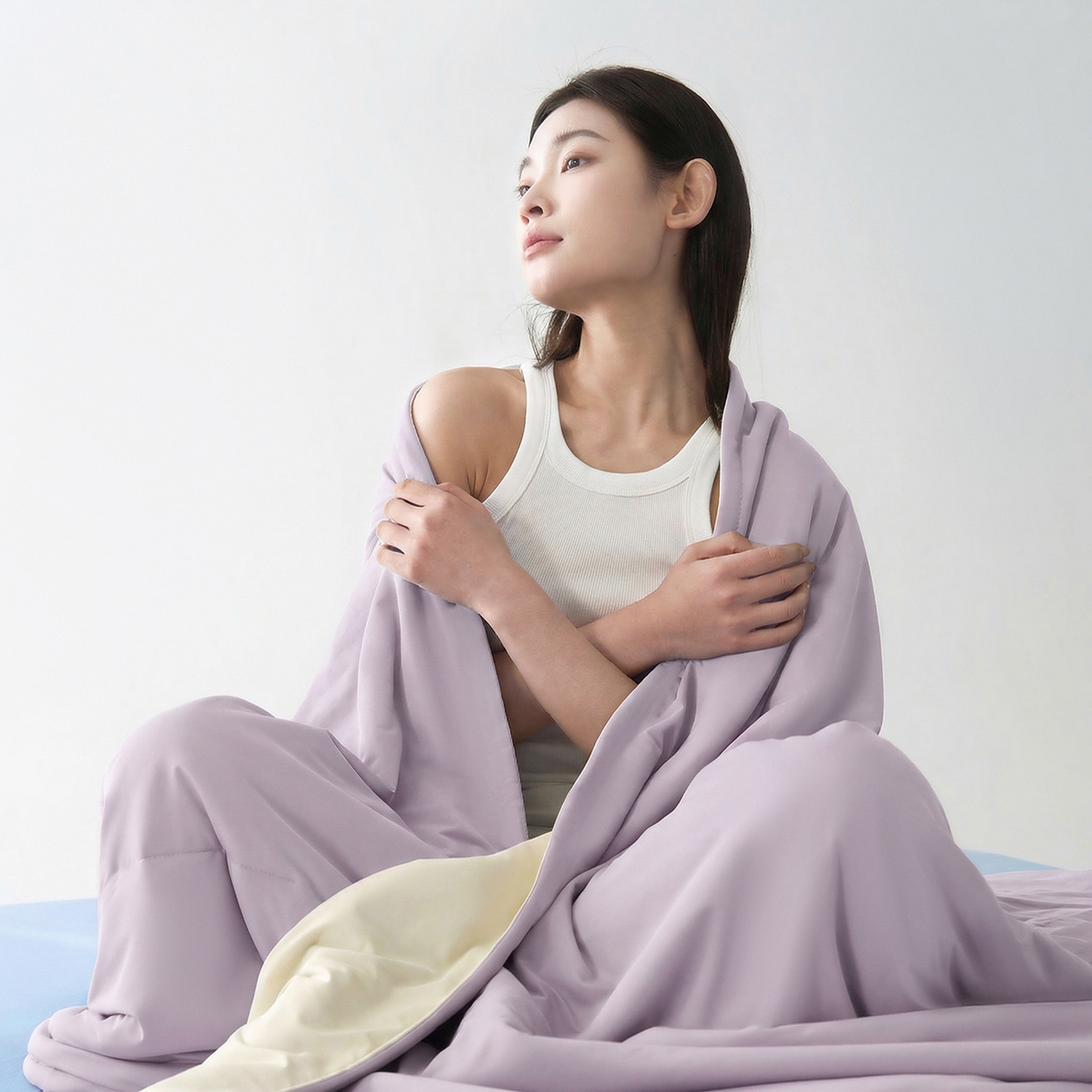 91家纺网 家纺一手货源 找家纺 恒科家纺 2026春夏新款某朵同款质量夏季双感深睡被夏被夏凉被pro3.0（含包装） 雾凇紫粉