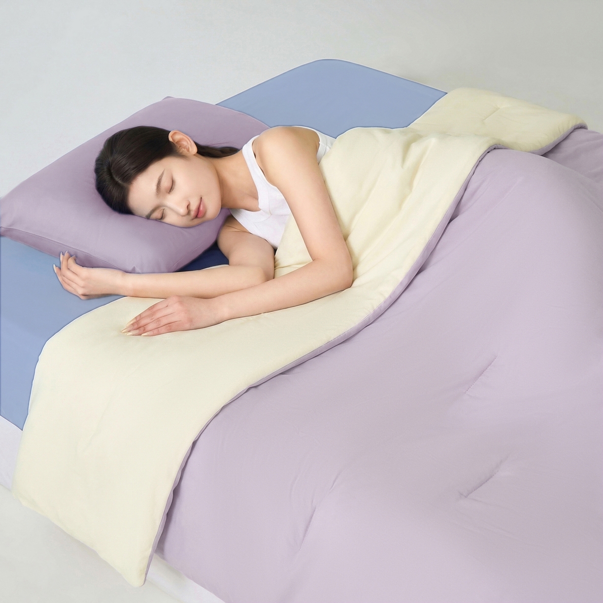 91家纺网 家纺一手货源 找家纺 恒科家纺 2026春夏新款某朵同款质量夏季双感深睡被夏被夏凉被pro3.0（含包装） 雾凇紫粉