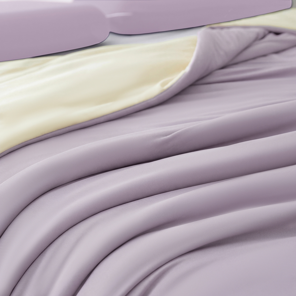 91家纺网 家纺一手货源 找家纺 恒科家纺 2026春夏新款某朵同款质量夏季双感深睡被夏被夏凉被pro3.0（含包装） 雾凇紫粉