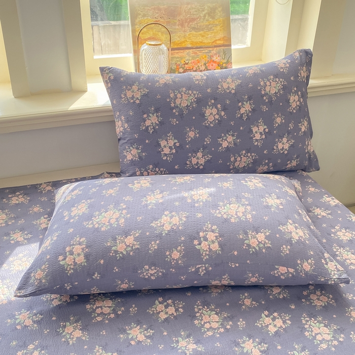 91家纺网 家纺一手货源 找家纺 晓时候 2026新款A类云感双层纱床单三件套单品单件床单 豆蔻