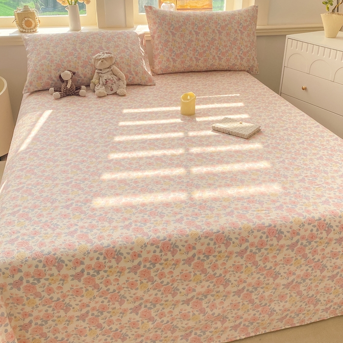 91家纺网 家纺一手货源 找家纺 晓时候 2026新款A类云感双层纱床单三件套单品单件床单 繁花