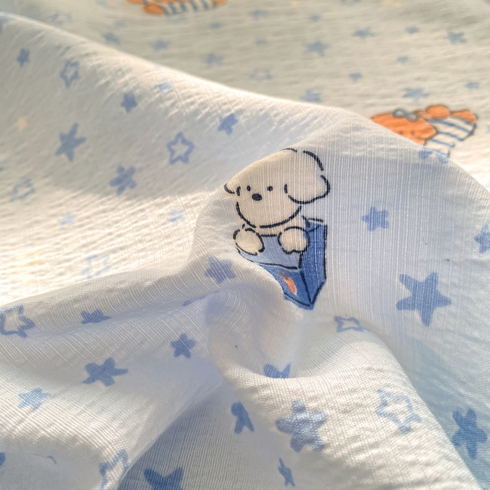 91家纺网 家纺一手货源 找家纺 晓时候 2026新款A类云感双层纱床单三件套单品单件床单 俏皮狗