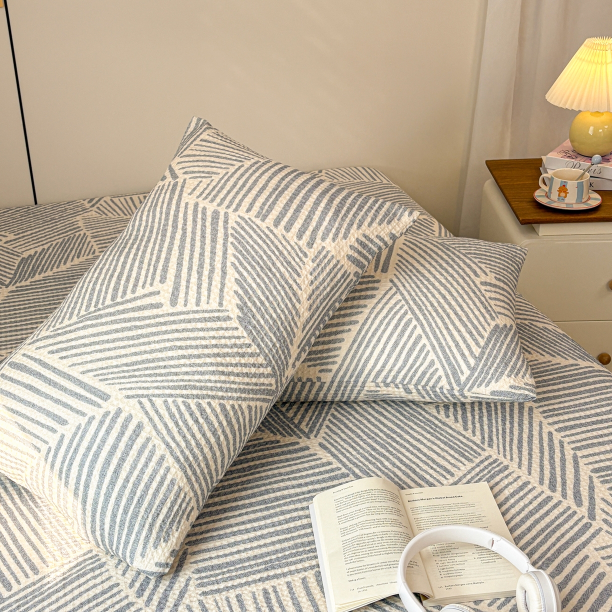 91家纺网 家纺一手货源 找家纺 居眠 2026新款全棉纯棉印花华夫格单枕套枕套单件 简森兰