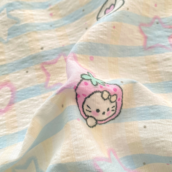 91家纺网 家纺一手货源 找家纺 晓时候 2026新款A类云感双层纱床单三件套单品单件床单 星星喵