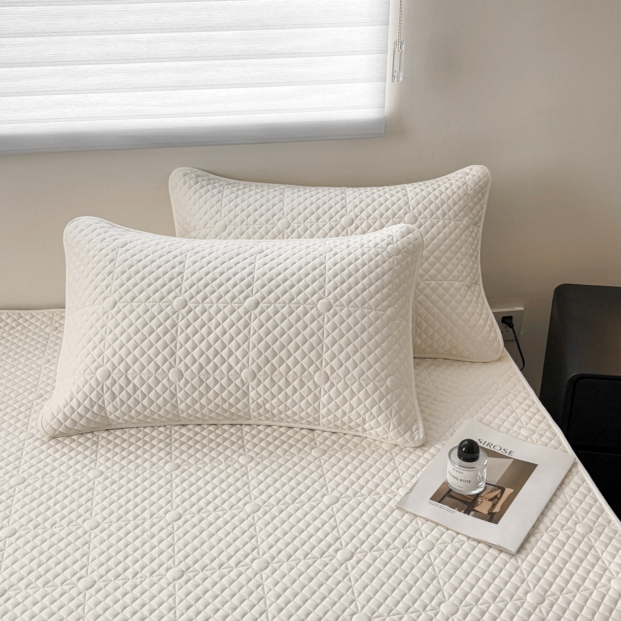 居眠 2026新款全棉夹棉单枕套枕套单件-棋盘格 棋盘格-奶白