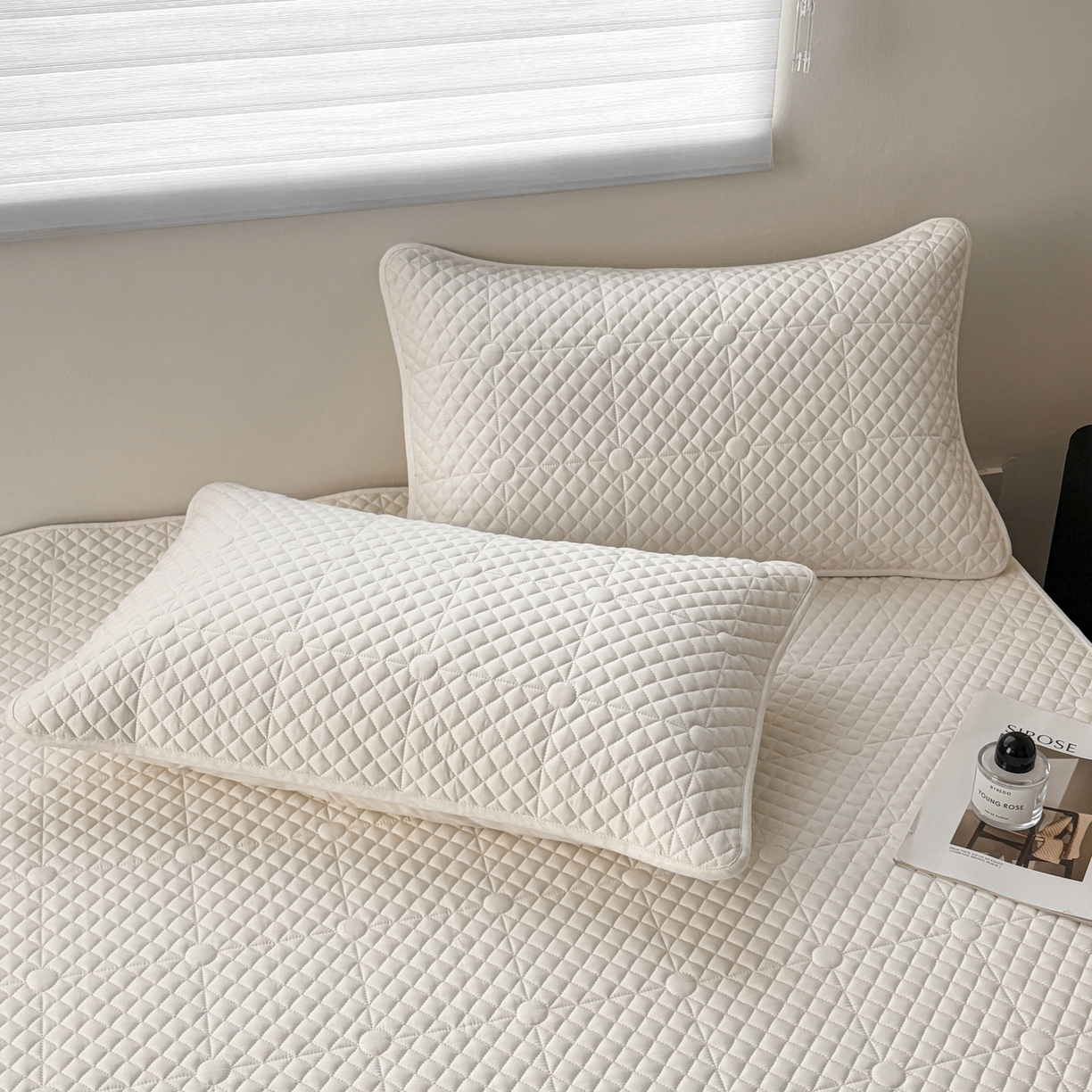 91家纺网 家纺一手货源 找家纺 居眠 2026新款全棉夹棉单枕套枕套单件-棋盘格 棋盘格-奶白