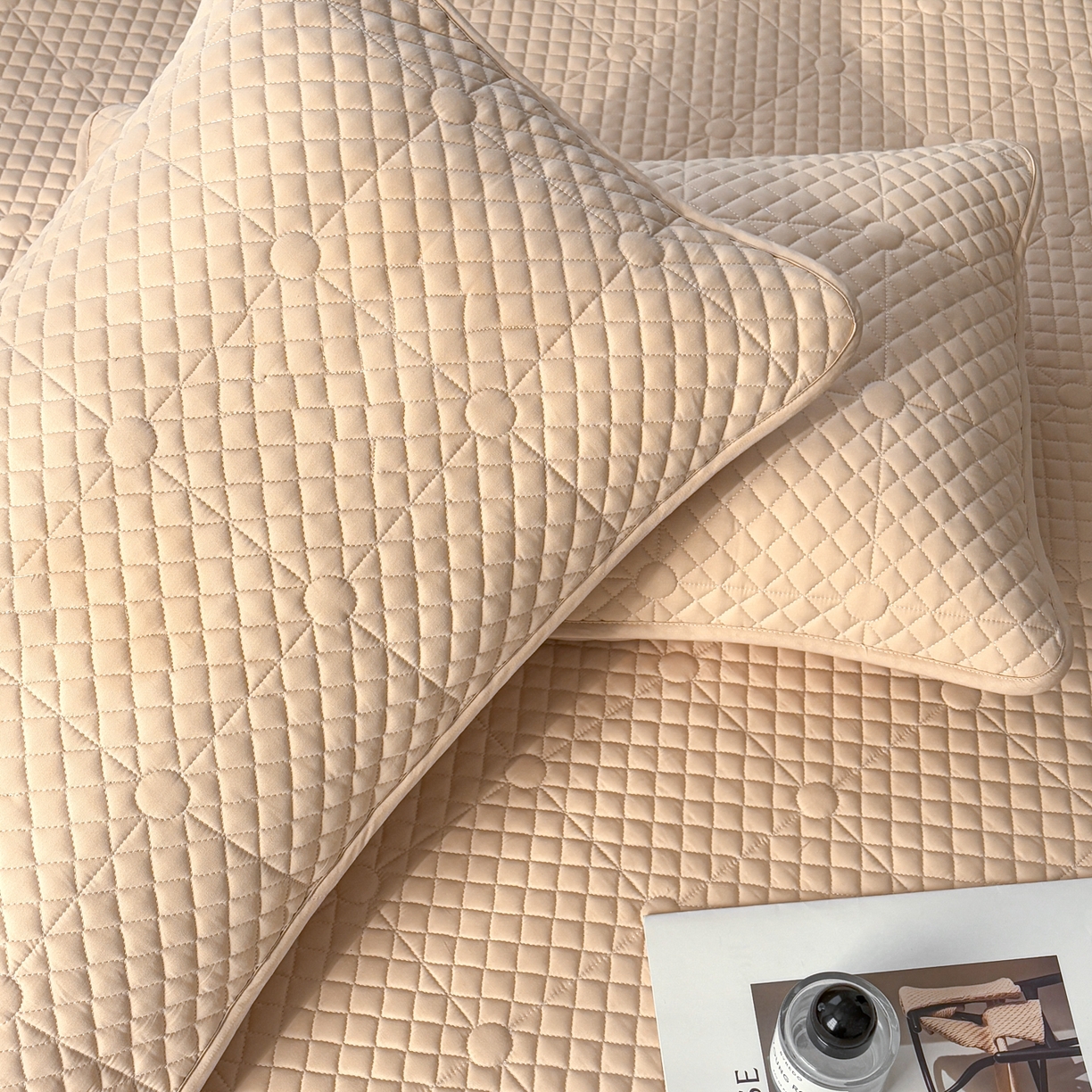 91家纺网 家纺一手货源 找家纺 居眠 2026新款全棉夹棉单枕套枕套单件-棋盘格 棋盘格-卡其