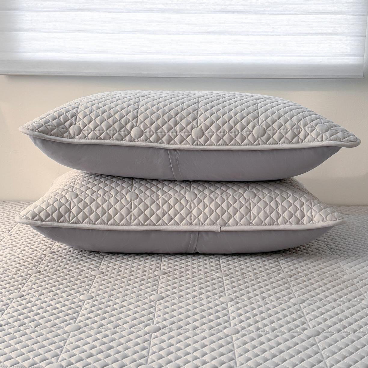 91家纺网 家纺一手货源 找家纺 居眠 2026新款全棉夹棉单枕套枕套单件-棋盘格 棋盘格-星灰