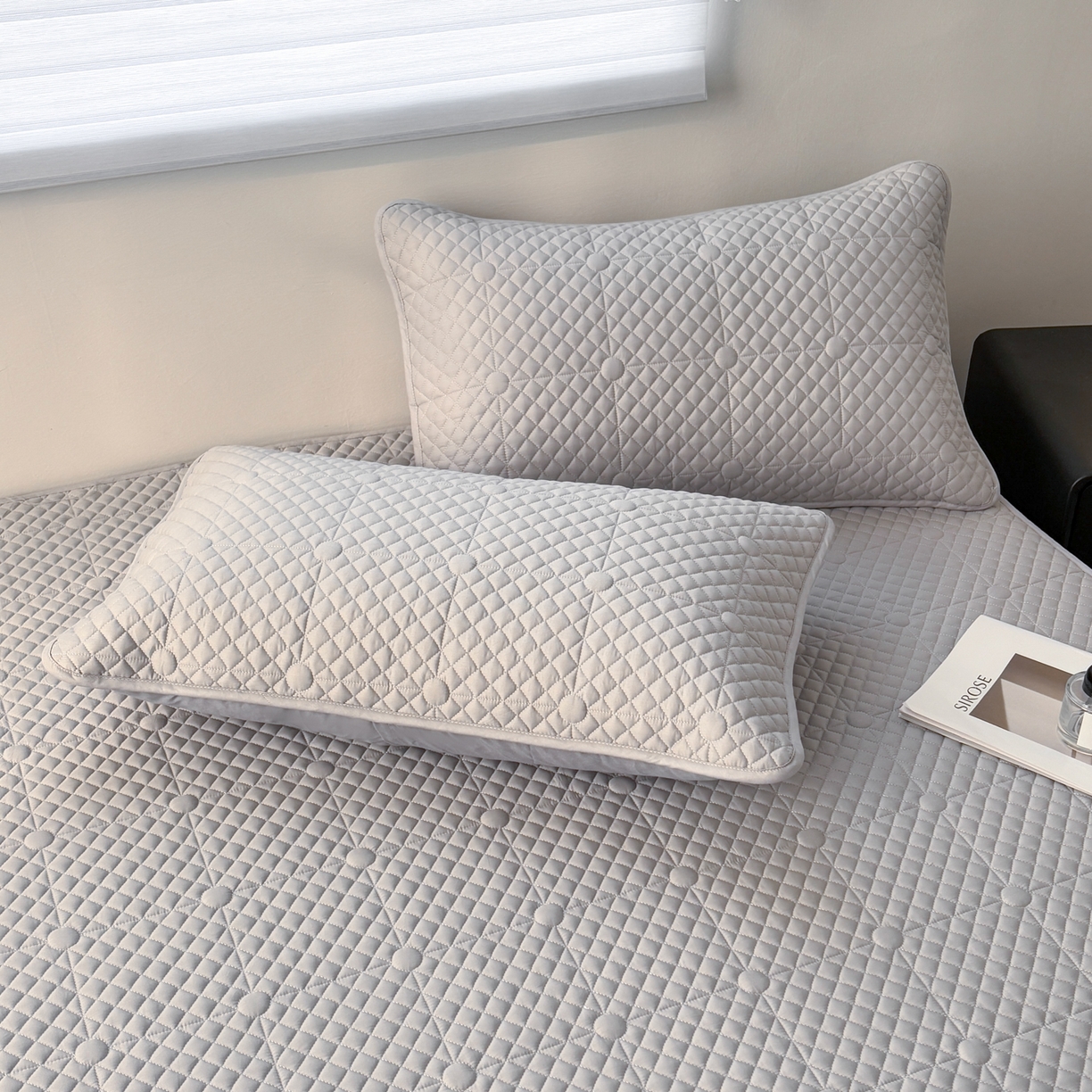 91家纺网 家纺一手货源 找家纺 居眠 2026新款全棉夹棉单枕套枕套单件-棋盘格 棋盘格-星灰