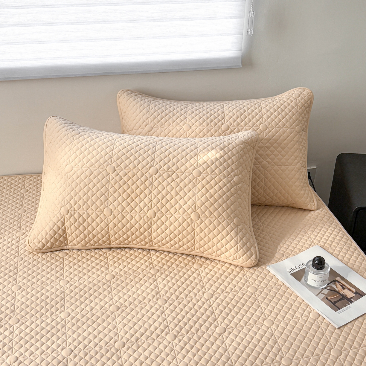 91家纺网 家纺一手货源 找家纺 居眠 2026新款全棉夹棉单枕套枕套单件-棋盘格 棋盘格-卡其