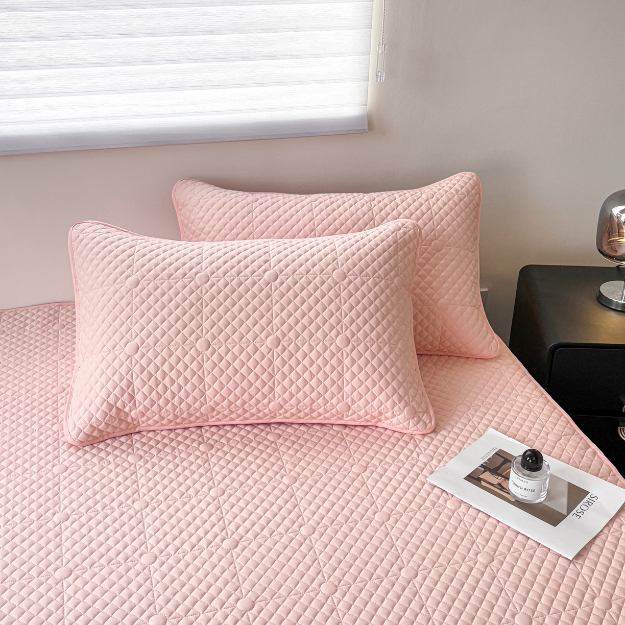 91家纺网 家纺一手货源 找家纺 居眠 2026新款全棉夹棉单枕套枕套单件-棋盘格 棋盘格-柔粉