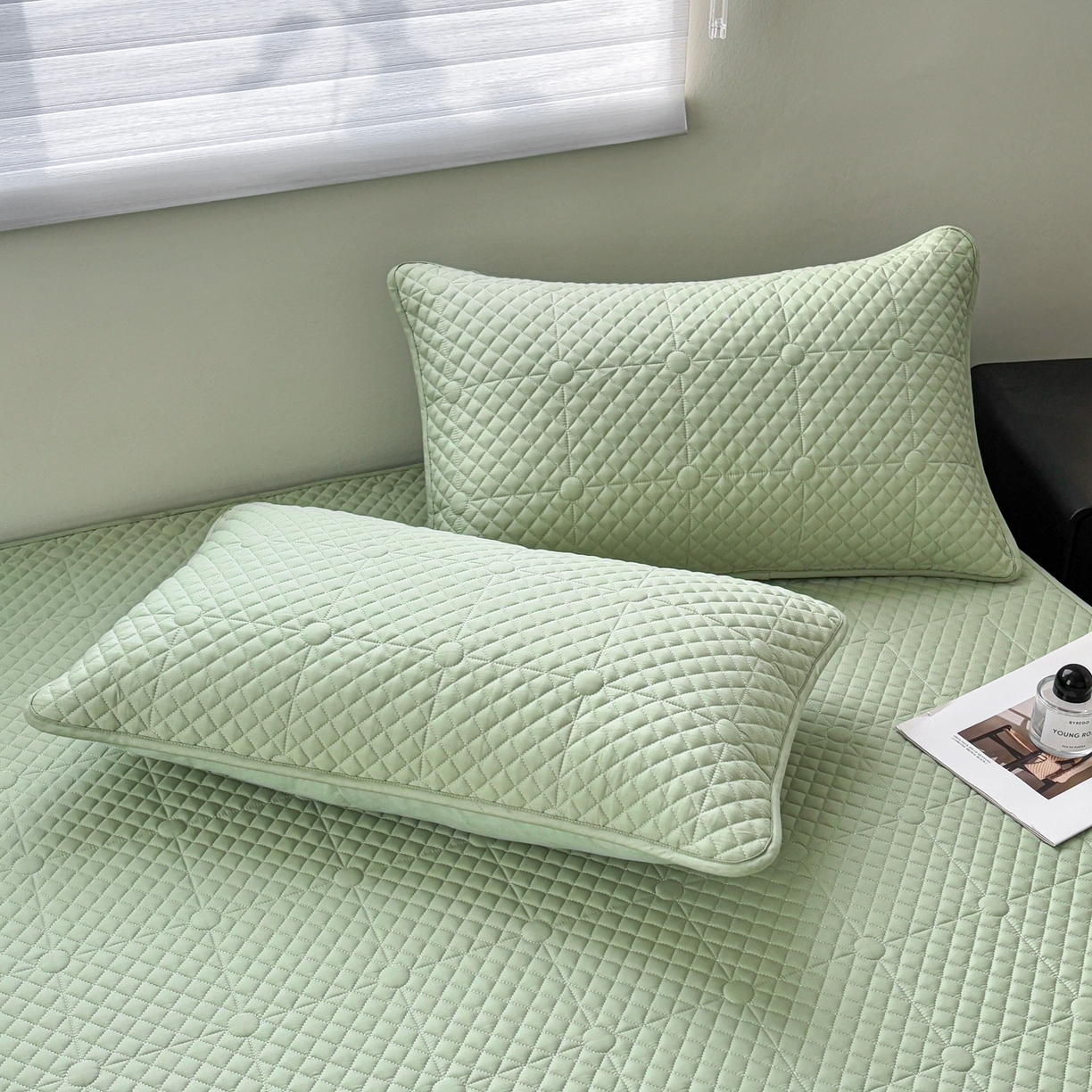 91家纺网 家纺一手货源 找家纺 （总）居眠 2026新款全棉夹棉单枕套枕套单件-棋盘格