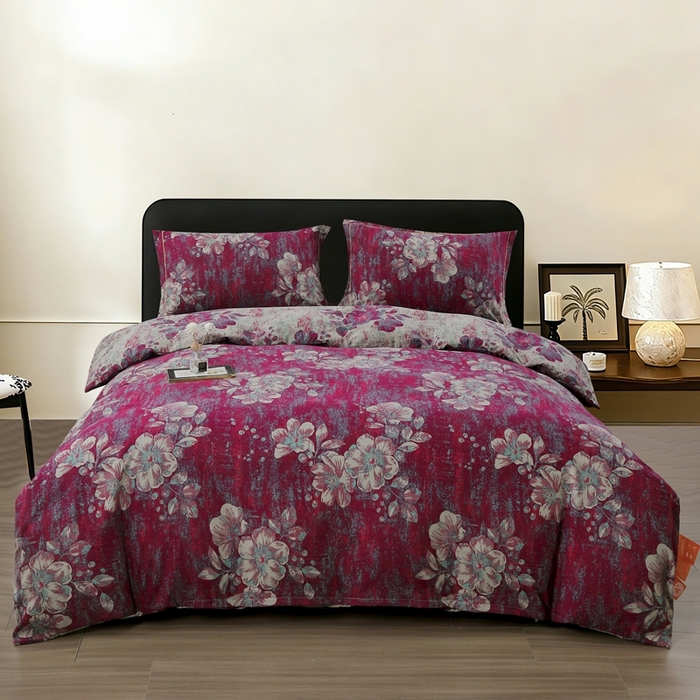 91家纺网 家纺一手货源 找家纺 （总）恋之语 2026新款双层纱原麻复古风四件套