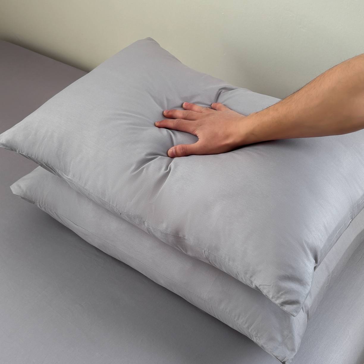 91家纺网 家纺一手货源 找家纺 居眠 2026新款全棉纯棉单层米乐熊单枕套枕套单件 米乐熊-灰色