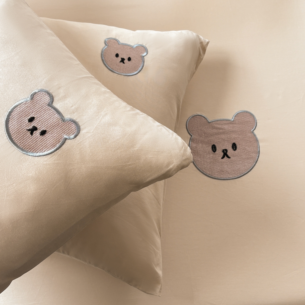 91家纺网 家纺一手货源 找家纺 居眠 2026新款全棉纯棉单层米乐熊单枕套枕套单件 米乐熊-卡其