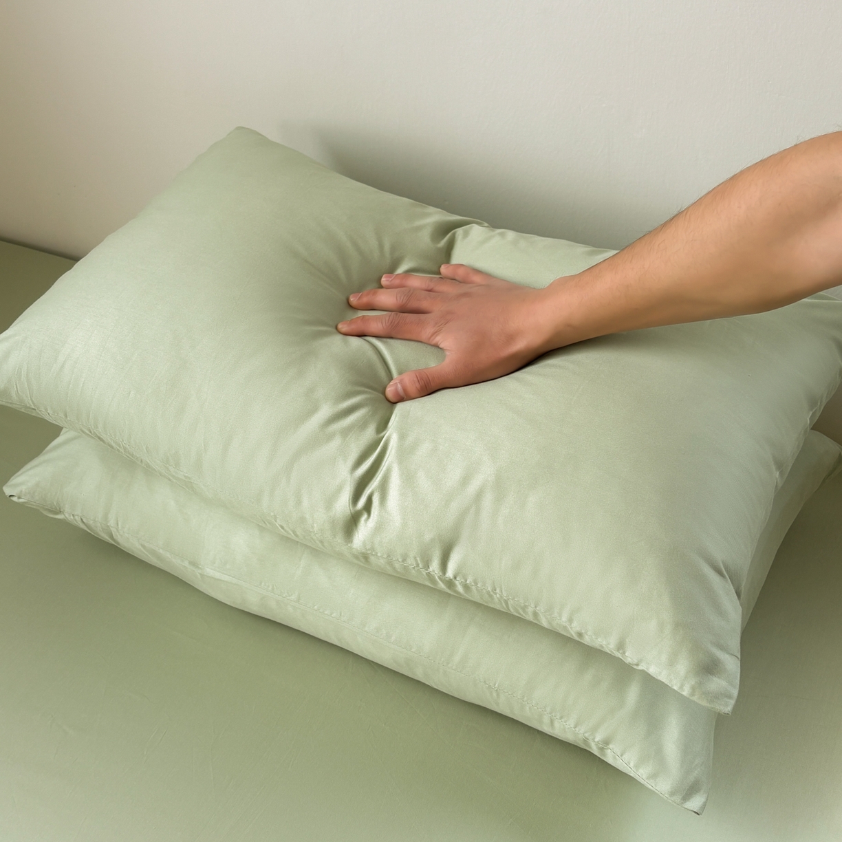 91家纺网 家纺一手货源 找家纺 居眠 2026新款全棉纯棉单层米乐熊单枕套枕套单件 米乐熊-绿色