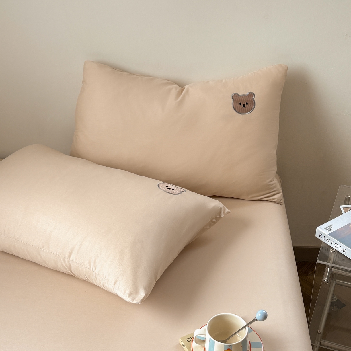91家纺网 家纺一手货源 找家纺 居眠 2026新款全棉纯棉单层米乐熊单枕套枕套单件 米乐熊-卡其