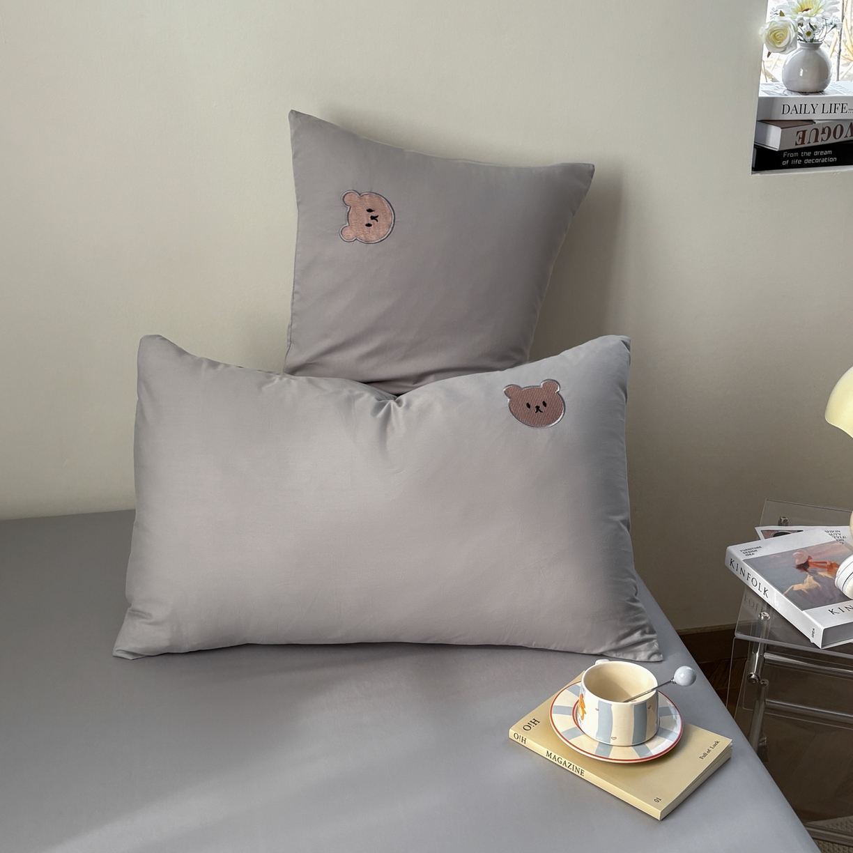 91家纺网 家纺一手货源 找家纺 （总）居眠 2026新款全棉纯棉单层米乐熊单枕套枕套单件