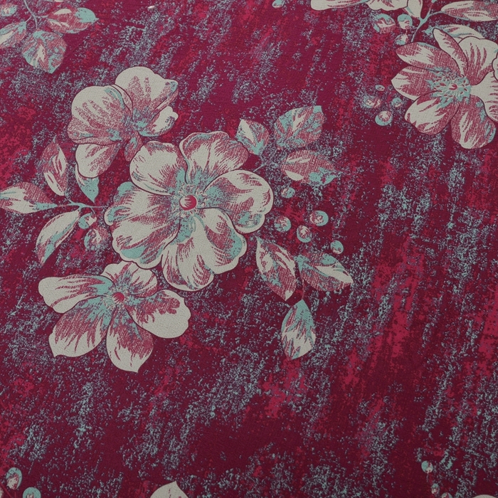 91家纺网 家纺一手货源 找家纺 恋之语 2026新款双层纱原麻复古风四件套 酒红花事