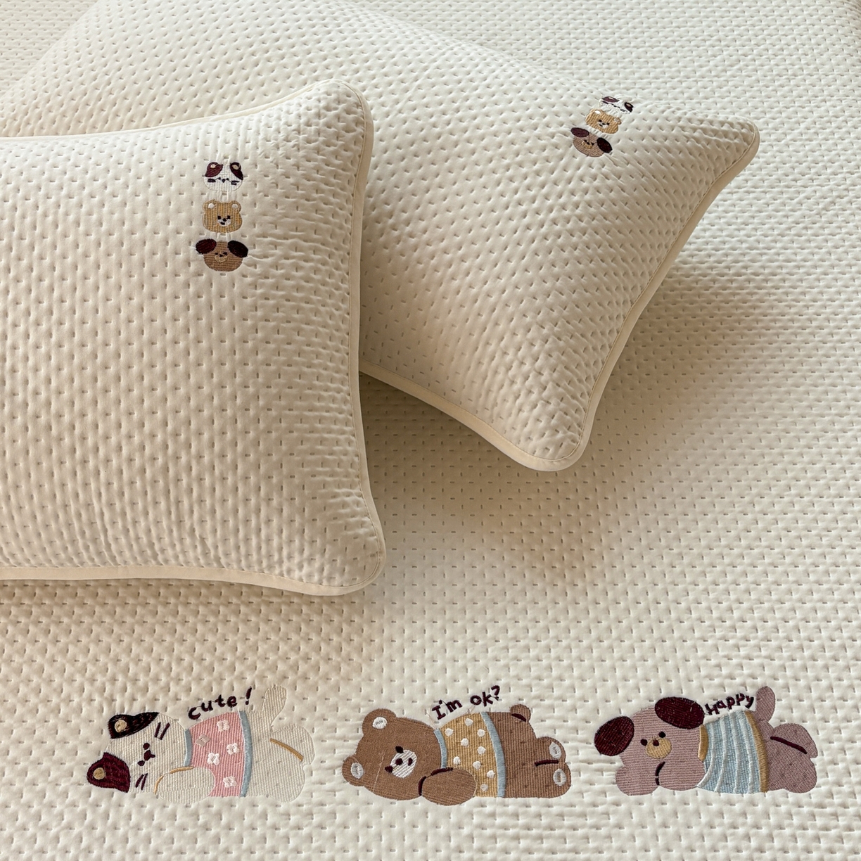 91家纺网 家纺一手货源 找家纺 （总）居眠 2026新款卡通刺绣夹棉防水单枕套枕套单件-童话乐园