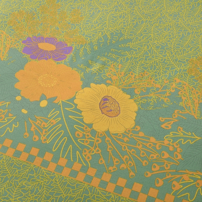 91家纺网 家纺一手货源 找家纺 恋之语 2026新款双层纱原麻复古风四件套 绿野金葵