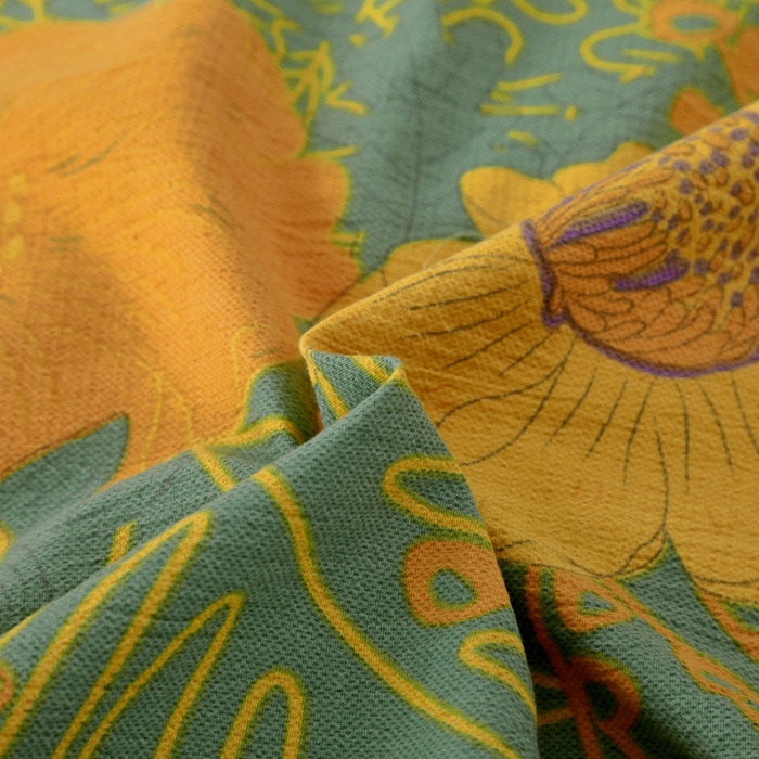 91家纺网 家纺一手货源 找家纺 恋之语 2026新款双层纱原麻复古风四件套 绿野金葵