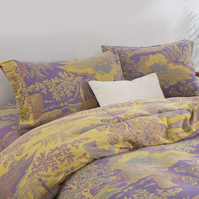 91家纺网 家纺一手货源 找家纺 （总）双层纱家居 2026新款素色系列亲肤柔软全棉四件套）-AA纽扣款