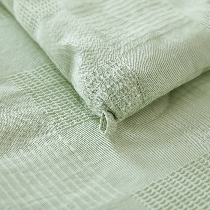 91家纺网 家纺一手货源 找家纺 阳光被业 2026新款100%纯棉大提花夏凉被大豆空调被 全棉春秋被学生棉被 浅草绿